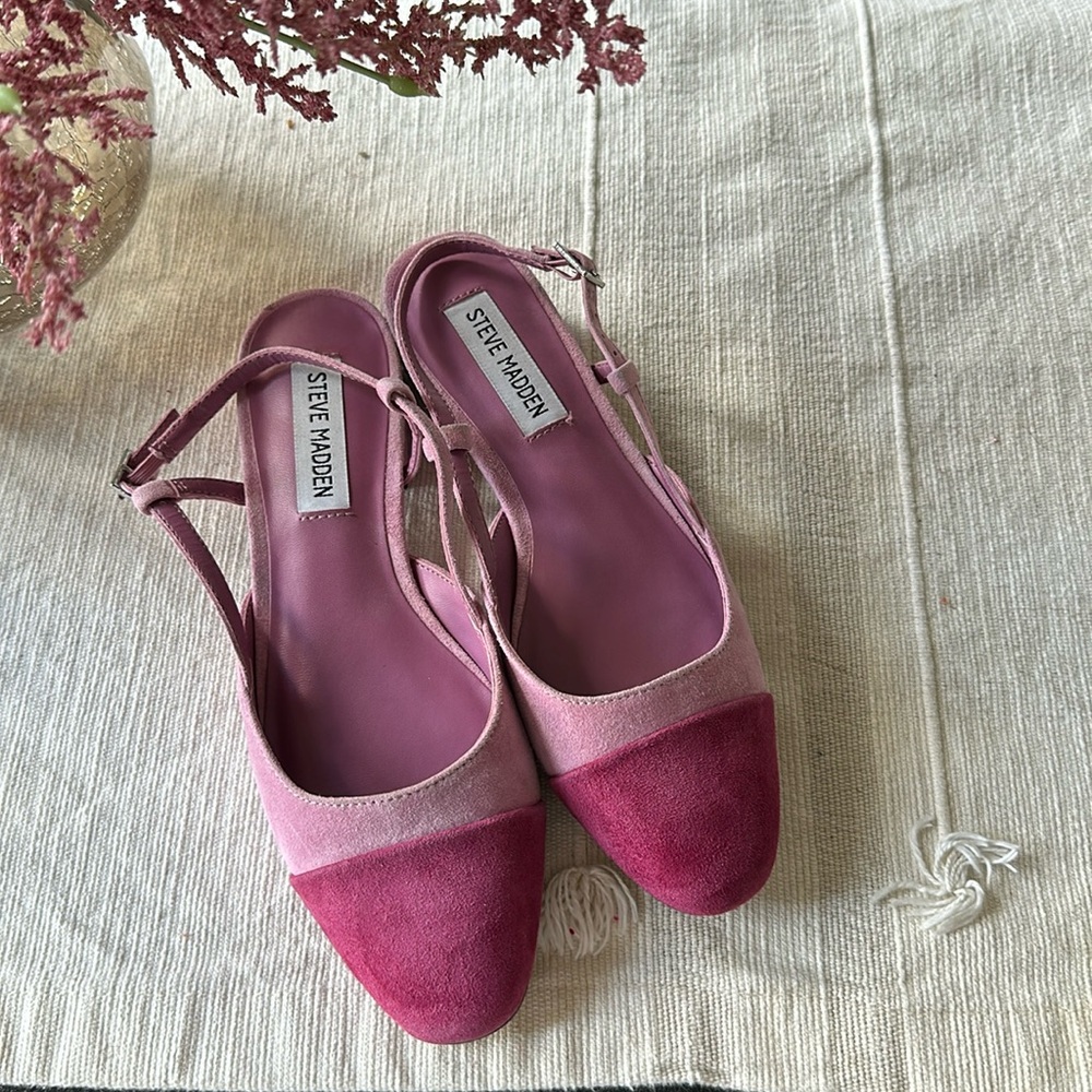Steve Madden Belinda Pink Suede Flats